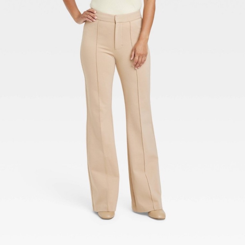 A New Day Women’s High Rise Retro Slim Fit Flare Pull-on pants NWT tan